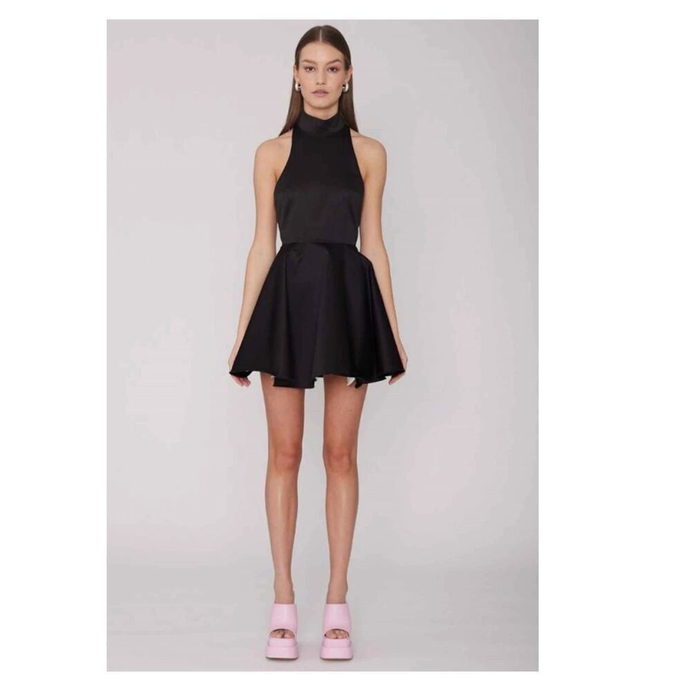 NEW ROTATE BIRGER CHRISTENSEN Black Mini Cora Dress Size US/2